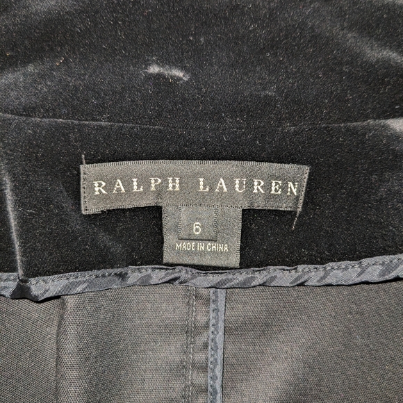 Ralph Lauren Black Label Black Velveteen Military Style Jacket SIZE 6 - Picture 7 of 8